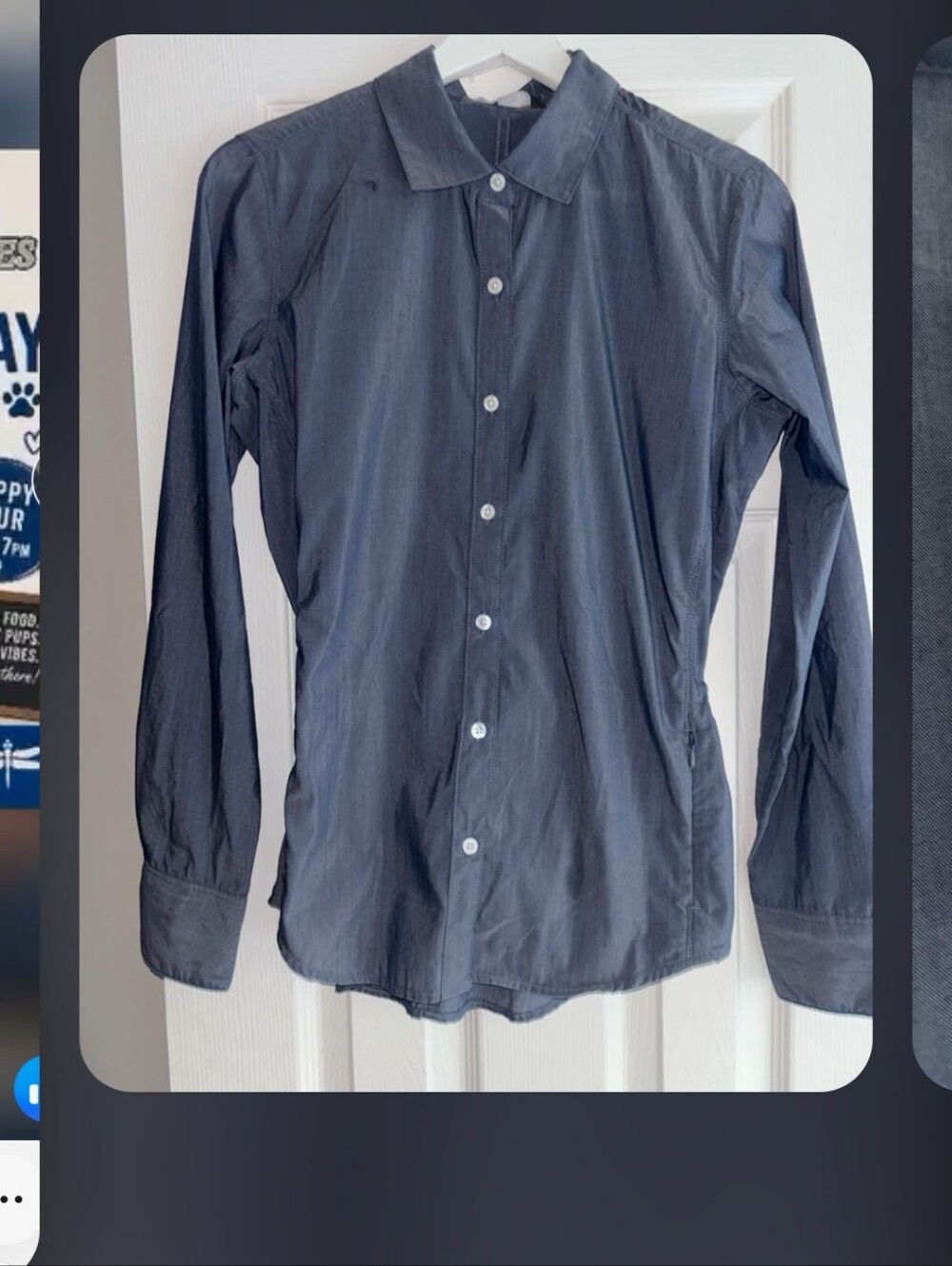 Topshop Small Chambray Button Front Top Nwt